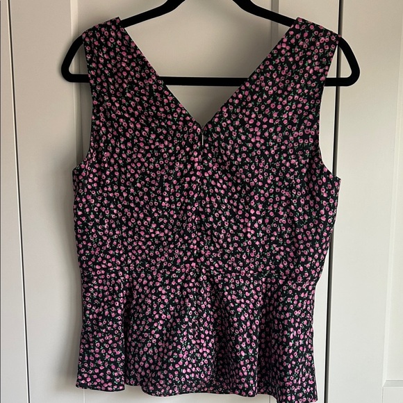 Rebecca Taylor Rose Bud Floral Sleeveless Top - Black and Pink | 10 - Picture 3 of 7